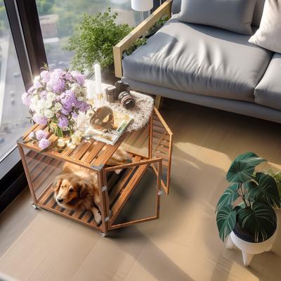 Show full view: BingoPaw Tempered Glass Dog Crate, Brown, 36 inch slide 6 of 9