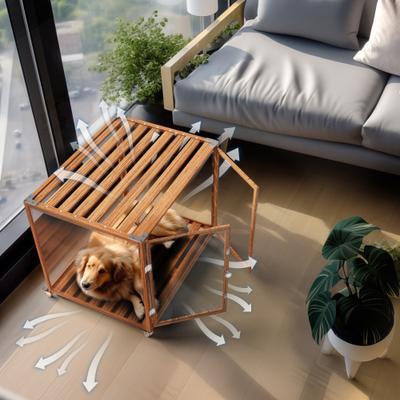 Show full view: BingoPaw Tempered Glass Dog Crate, Brown, 36 inch slide 1 of 9