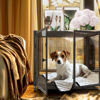 Show full view: BingoPaw Tempered Glass Dog Crate, Black, 30 inch slide 6 of 9