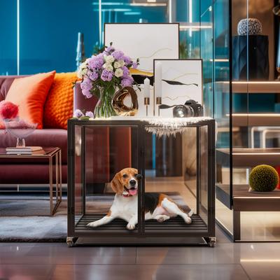 Show full view: BingoPaw Tempered Glass Dog Crate, Black, 30 inch slide 4 of 9