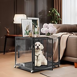 BingoPaw Tempered Glass Dog Crate, Black, 30 inch