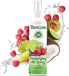TropiClean EnduraScent Raspberry Lime Scented Dog & Cat Deodorizing Spray, 8-fl oz bottle