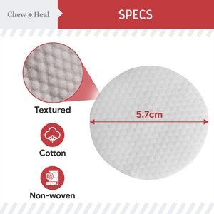 Chew + Heal Antibacterial & Antifungal Chlorhexidine & Ketoconazole Dog & Cat Grooming Wipes, 50 count