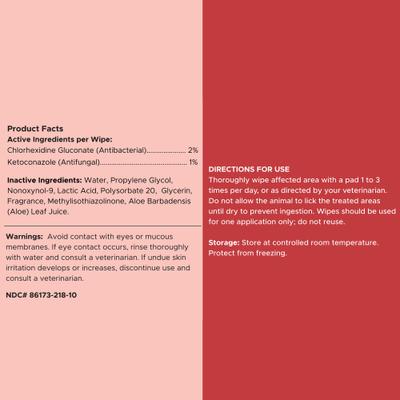 Show full view: Chew + Heal Antibacterial & Antifungal Chlorhexidine & Ketoconazole Dog & Cat Grooming Wipes, 50 count slide 7 of 11