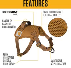 Carhartt Nylon Duck No Pull Reflective Dog Harness, Deep Wine, Medium: 21 to 28-in chest slide 2 of 5