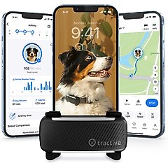 Tractive Smart Dog GPS Tracker & Vital Signs Monitor Dog Collar Attachment, Black