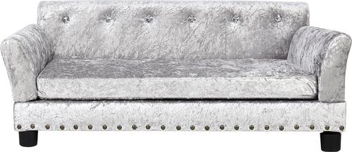 Show full view: BingoPaw Dutch Velvet Couch Dog Bed, Grey, Large slide 7 of 12