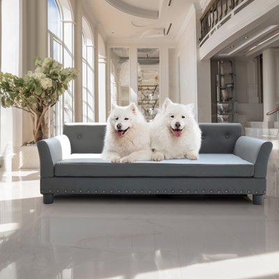 BingoPaw BingoPaw Microfiber Dog Sofa Bed, Grey, X-Large