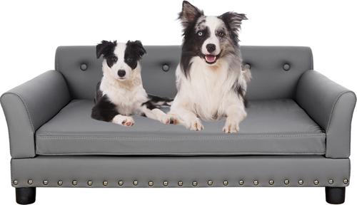 Show full view: BingoPaw Microfiber Dog Sofa Bed, Grey, Large slide 5 of 10