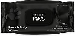 Penthouse Paws Unscented Dog & Cat Paws & Body Cleansing Pet Wipes, 110 count