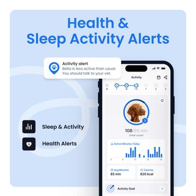 Show full view: Tractive Smart Dog GPS Tracker with Vital Signs Monitoring, Dog Collar Attachment, Gray, X-Large slide 6 of 12