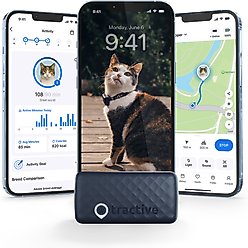 Tractive Smart Cat GPS Tracker with Wellness Monitoring & Breakaway Collar, Dark Blue