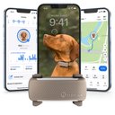 Tractive Smart Dog GPS Tracker with Vital Signs Monitoring, Dog Collar Attachment, Brown