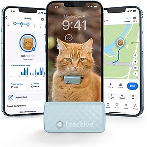 Tractive Smart Cat GPS Tracker with Wellness Monitoring & Breakaway Collar, Mint