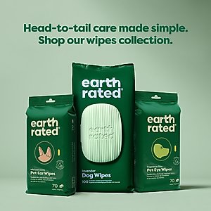 Earth Rated Hypoallergenic Pet Eye Wipes Fragrance Free, 70 count