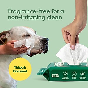 Earth Rated Hypoallergenic Pet Eye Wipes Fragrance Free, 70 count