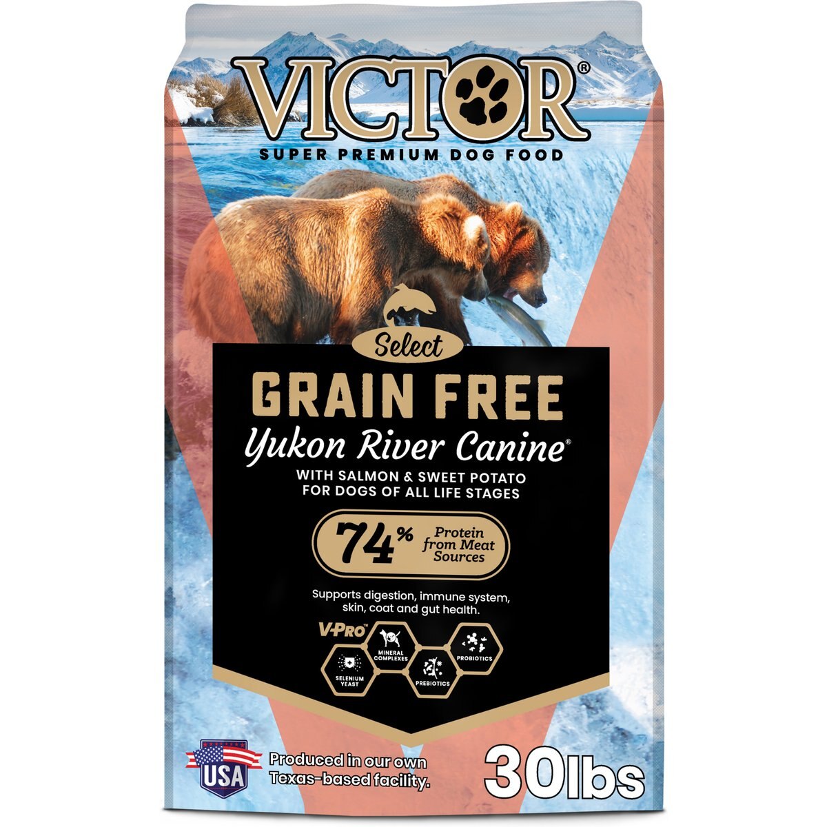 VICTOR Grain-Free Yukon River Canine with Salmon High Protein Dry Dog Food, 60-lb bundle