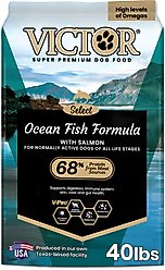 VICTOR Gluten-Free Ocean Fish Formula with Salmon Omega-3 Enriched Dry Dog Food, 40-lb bag