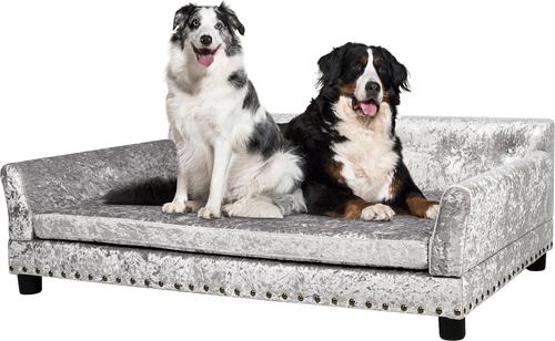 Show full view: BingoPaw Dutch Velvet Couch Dog Bed, Grey, X-Large slide 8 of 11
