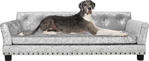 Show full view: BingoPaw Dutch Velvet Couch Dog Bed, Grey, X-Large slide 7 of 11
