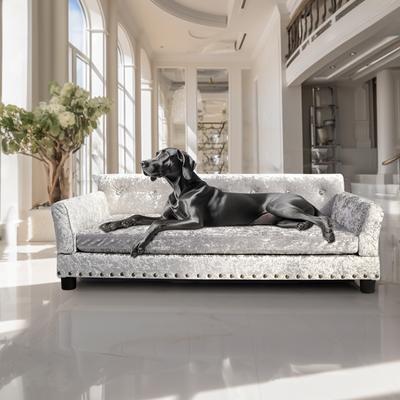 Show full view: BingoPaw Dutch Velvet Couch Dog Bed, Grey, X-Large slide 4 of 11