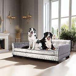 BingoPaw Dutch Velvet Couch Dog Bed, Grey, X-Large