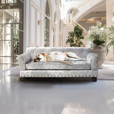 Show full view: BingoPaw Dutch Velvet Couch Dog Bed, Grey, Large slide 5 of 12