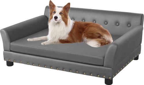 Show full view: BingoPaw Microfiber Dog Sofa Bed, Grey, Large slide 6 of 10
