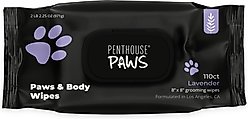 Penthouse Paws Lavender Dog & Cat Paws & Body Cleansing Aloe Pet Wipes, 110 count