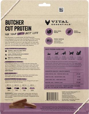 Show full view: Vital Essentials Frozen Raw Mini Patties Grain-Free Turkey Entree Cat Food, 84-oz bundle  slide 3 of 10