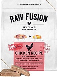 Vital Essentials RAW FUSION Frozen Raw Patties Grain-Free Chicken Recipe Dog Food, 6-lb bag