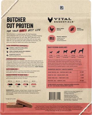 Show full view: Vital Essentials Frozen Raw Patties Grain-Free Chicken Entree Dog Food, 6-lb bag slide 3 of 10