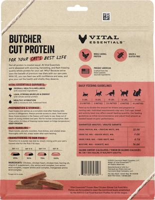 Show full view: Vital Essentials Frozen Raw Mini Patties Grain-Free Chicken Entree Cat Food, 84-oz bundle  slide 3 of 10