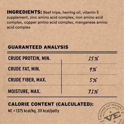 Show full view: Vital Essentials Frozen Raw Patties Grain-Free Beef Tripe Dog Treat, 6-lb bag slide 4 of 10