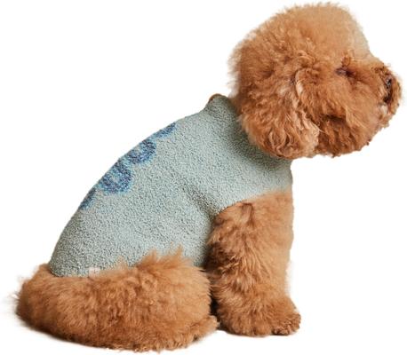 Show full view: Barefoot Dreams CozyChic Snake Dog Sweater, Meadow Green, X-Small slide 5 of 6