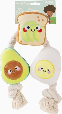 Show full view: HugSmart Pet Avocado Collection Toast & Egg Dog Toy slide 3 of 8
