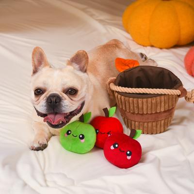 Show full view: HugSmart Pet Autumn Tailz Apple Basket Dog Toy slide 7 of 9