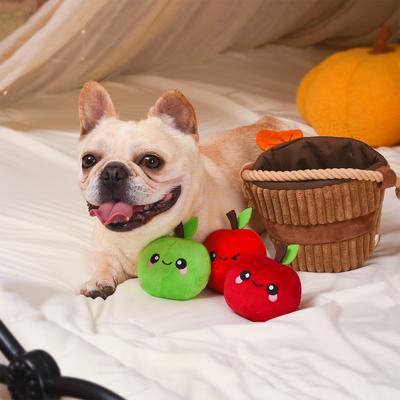 Show full view: HugSmart Pet Autumn Tailz Apple Basket Dog Toy slide 9 of 9