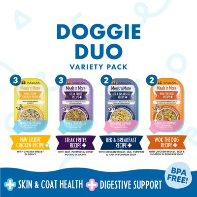 Show full view: Weruva Meals 'n More Doggie Duo Variety Pack Grain-Free Wet Dog Food, 3.5-oz cup, case of 4 slide 7 of 11