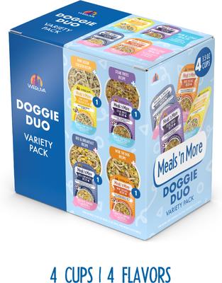 Show full view: Weruva Meals 'n More Doggie Duo Variety Pack Grain-Free Wet Dog Food, 3.5-oz cup, case of 4 slide 3 of 11