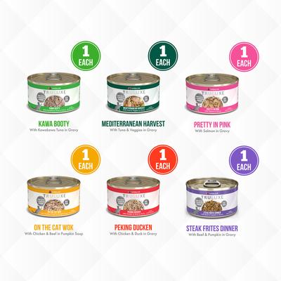 Show full view: Weruva TruLuxe TruSurf Variety Pack Grain-Free Canned Cat Food, 3-oz can, case of 6 slide 7 of 12