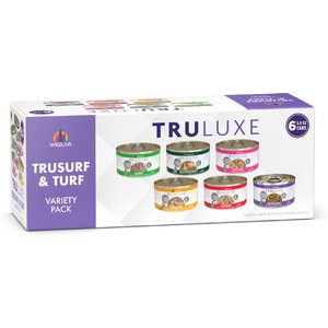 Weruva TruLuxe TruSurf Variety Pack Grain-Free Canned Cat Food, 3-oz can, case of 6