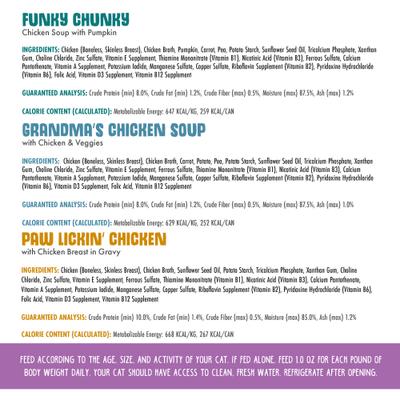 Show full view: Weruva Classic Cluck Crew Variety Pack Grain-Free Wet Dog Food, 14-oz can, case of 3 slide 5 of 9