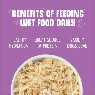 Show full view: Weruva Classic Cluck Crew Variety Pack Grain-Free Wet Dog Food, 14-oz can, case of 3 slide 4 of 9