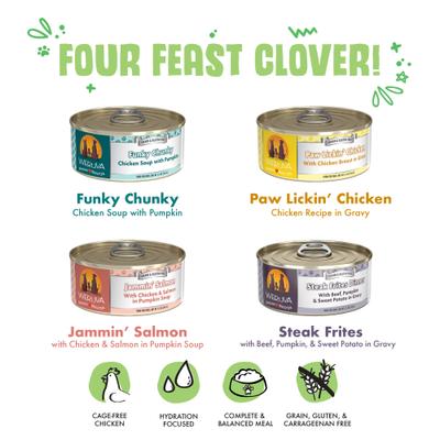 Show full view: Weruva Four Feast Clover Variety Pack Grain-Free Canned Dog Food, 5.5-oz can, case of 4 slide 7 of 9