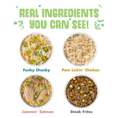 Show full view: Weruva Four Feast Clover Variety Pack Grain-Free Canned Dog Food, 5.5-oz can, case of 4 slide 6 of 9