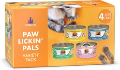 Weruva Paw Lickin' Pals Variety Pack Grain-Free Wet Cat Food, 3-oz can, case of 4