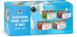 Weruva Chicken-Free Just 4 Me Variety Pack Grain-Free Canned Dog Food, 5.5-oz can, case of 4