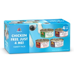 Weruva Chicken-Free Just 4 Me Variety Pack Grain-Free Canned Dog Food, 5.5-oz can, case of 4