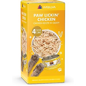 Weruva Paw Lickin' Chicken in Gravy Grain-Free Wet Cat Food, 3-oz can, case of 4